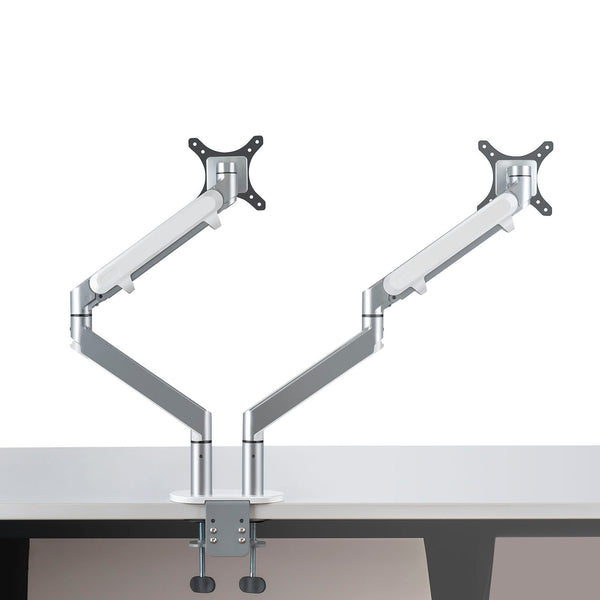 ThingyClub® Dual Gas Spring LCD Arm Desk VESA Bracket & Monitor Arm Stand for 10"-27" Screens: Tilt up 90°/down 85°, Swivel left/right 180°, 360° Rotation