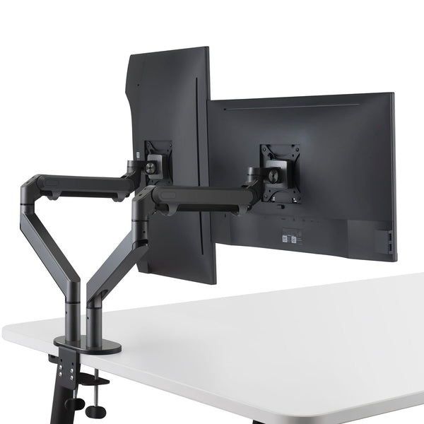 ThingyClub® Dual Gas Spring LCD Arm Desk VESA Bracket & Monitor Arm Stand for 10"-27" Screens: Tilt up 90°/down 85°, Swivel left/right 180°, 360° Rotation