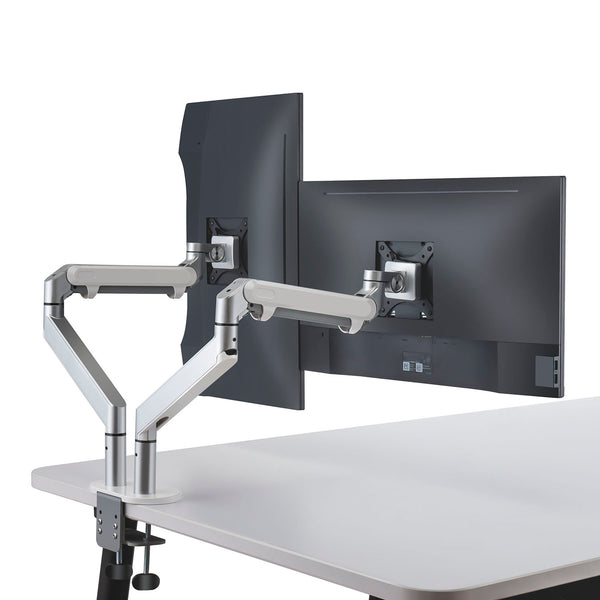 ThingyClub® Dual Gas Spring LCD Arm Desk VESA Bracket & Monitor Arm Stand for 10"-27" Screens: Tilt up 90°/down 85°, Swivel left/right 180°, 360° Rotation