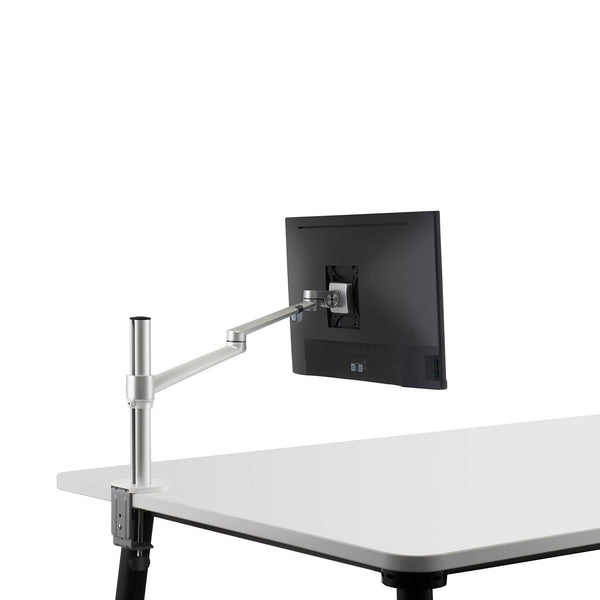 ThingyClub® Single LCD Arm Desk VESA Bracket & Monitor Arm Stand for 10"-27" Screens: Tilt up 90° /down 85°, Swivel left / right 180°, 360° Rotation (Silver, Black)