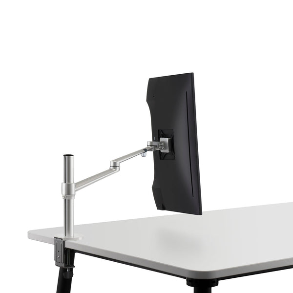 ThingyClub® Single LCD Arm Desk VESA Bracket & Monitor Arm Stand for 10"-27" Screens: Tilt up 90° /down 85°, Swivel left / right 180°, 360° Rotation (Silver, Black)
