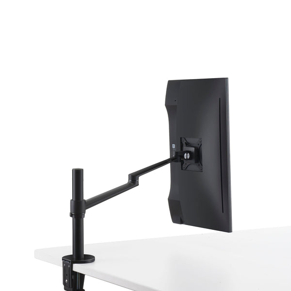 ThingyClub® Single LCD Arm Desk VESA Bracket & Monitor Arm Stand for 10"-27" Screens: Tilt up 90° /down 85°, Swivel left / right 180°, 360° Rotation (Silver, Black)