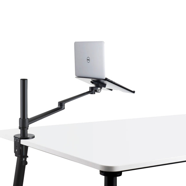 ThingyClub® Adjustable Aluminium Universal 2 in 1 Single Laptop Notebook or Tablet Desk Mount Arm Stand Bracket with Tilt and Swivel (REFURBISHED)