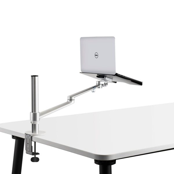 ThingyClub® Adjustable Aluminium Universal 2 in 1 Single Laptop Notebook or Tablet Desk Mount Arm Stand Bracket with Tilt and Swivel (REFURBISHED)
