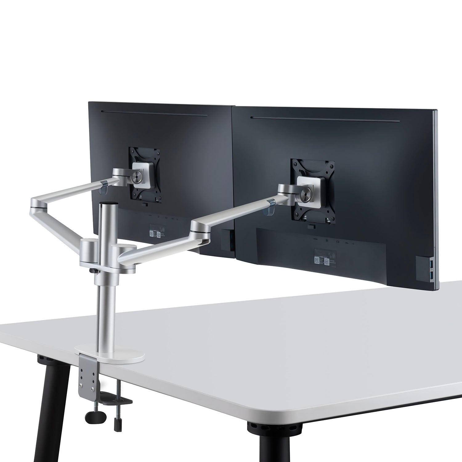 ThingyClub® Dual LCD Arm Desk VESA Bracket & Monitor Arm Stand for 10-27  Screens: Tilt up 90° /down 85°, Swivel left / right 180°, 360° Rotation