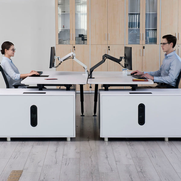 ThingyClub Single Gas Spring LCD Arm Desk VESA Bracket & Monitor Arm Stand for 10"-27" Screens: Tilt up 90°/down 85°, Swivel left/right 180°, 360° Rotation