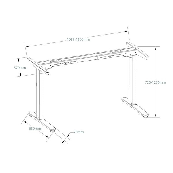 Thingy Club E2B Height Adjustable Electric Standing Desk Frame Only , Solid Steel Stand Up Desk with Automatic Memory Smart Keypad (White)