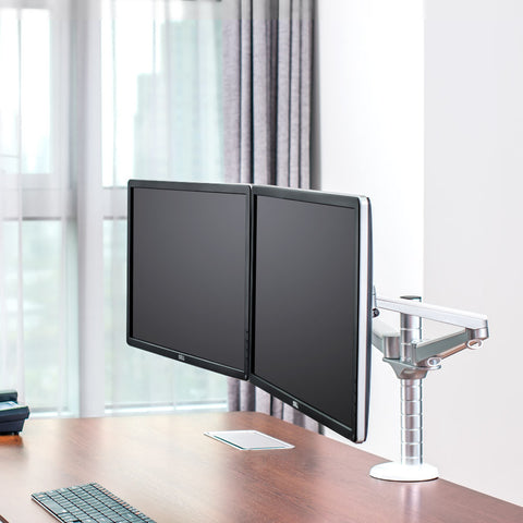 ThingyClub Adjustable Aluminium Universal Dual LCD LED Desk 10"-27" Mount Arm Monitor Stand Bracket
