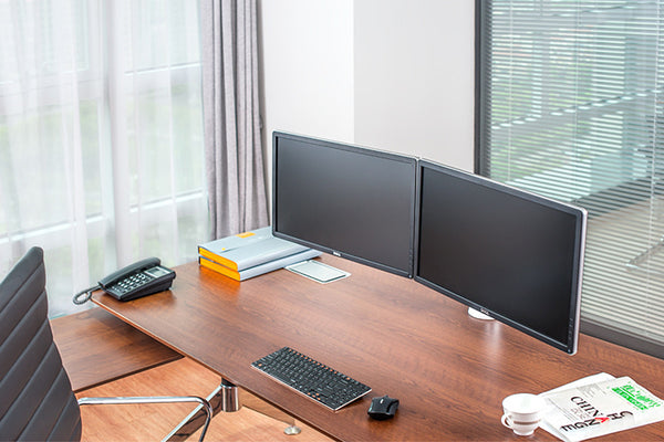 ThingyClub Adjustable Aluminium Universal Dual LCD LED Desk 10"-27" Mount Arm Monitor Stand Bracket