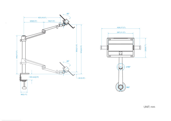Thingy Club Single Arm Laptop Mount, Desk Mount Stand for 12-17 inch Laptop