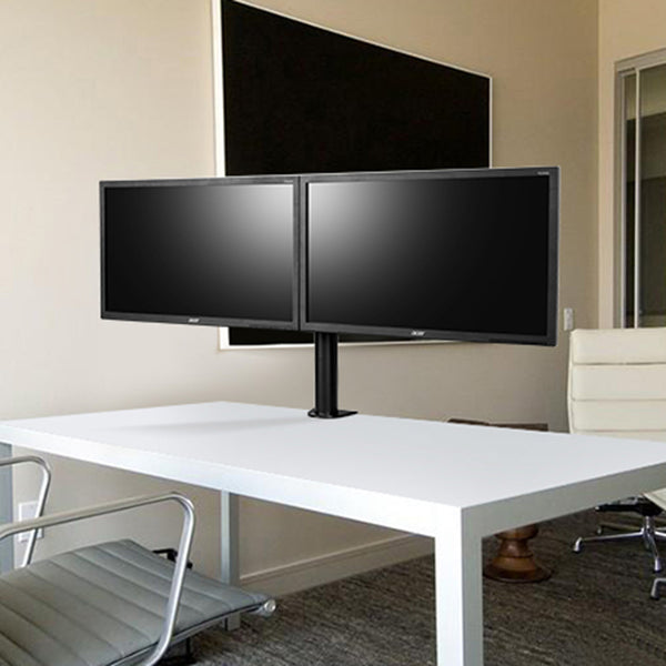 ThingyClub Adjustable Steel Double Twin LCD LED Desk Mount Monitor Arm Stand