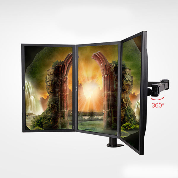 ThingyClub Adjustable Triple Arm LCD LED Monitor Desk Mount Stand Bracket