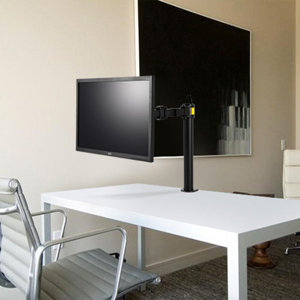 ThingyClub Heavy Duty Fully Adjustable Single Arm LCD LED Monitor Desk Mount