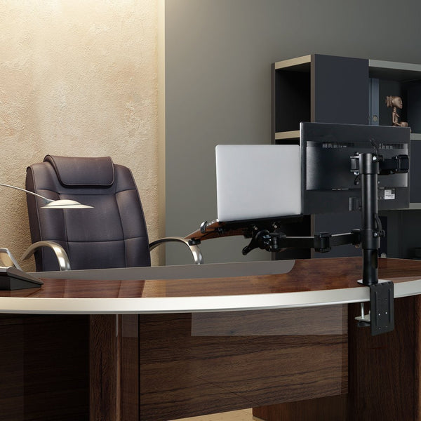 ThingyClub Adjustable Computer Monitor Arm Desktop Mount Stand Workstation Support Bracket Holder (Laptop & Monitor)