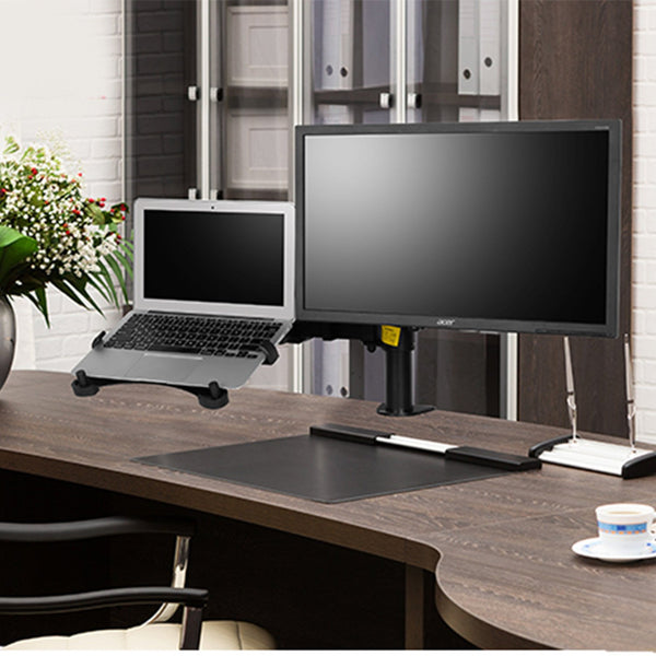 ThingyClub Adjustable Computer Monitor Arm Desktop Mount Stand Workstation Support Bracket Holder (Laptop & Monitor)-(REFURBISHED)