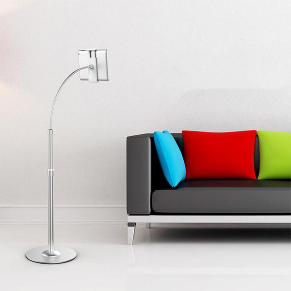 Height-adjustable iPad/Tablet/Phone Floor Stand