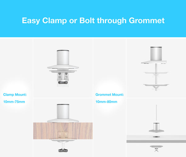 ThingyClub D200 Gas Spring Universal Double Twin LCD LED Desk Mount Monitor Arm Stand Bracket with Tilt and Swivel