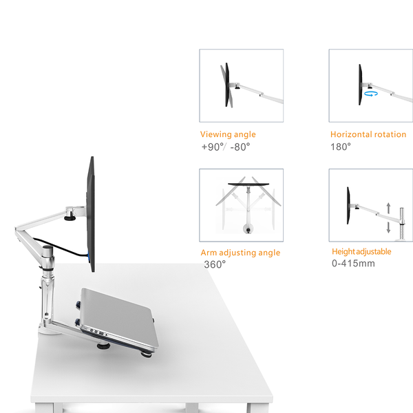 Adjustable Laptop & Monitor Dual Desk Mount Bracket