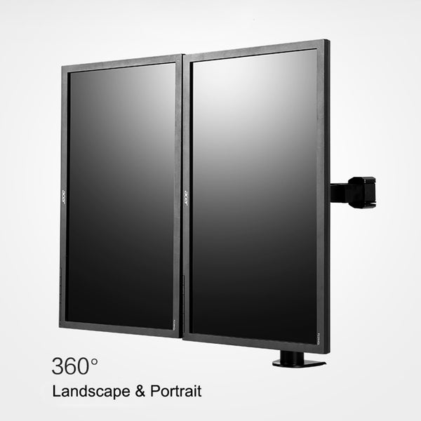 ThingyClub Adjustable Steel Double Twin LCD LED Desk Mount Monitor Arm Stand