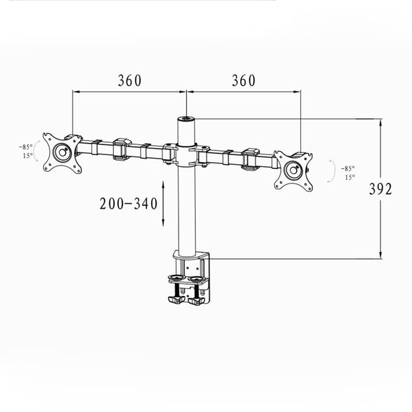 ThingyClub Adjustable Steel Double Twin LCD LED Desk Mount Monitor Arm Stand