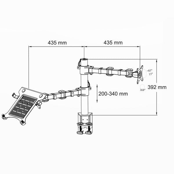 ThingyClub Adjustable Computer Monitor Arm Desktop Mount Stand Workstation Support Bracket Holder (Laptop & Monitor)-(REFURBISHED)