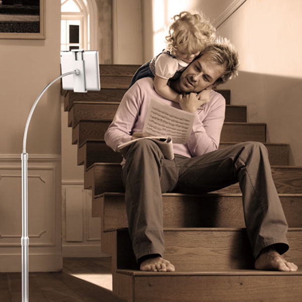 Height-adjustable iPad/Tablet/Phone Floor Stand (REFURBISHED)